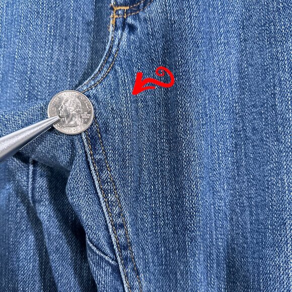 Diamond Gusset Blue Jeans Size 34x32 - Picture 8 of 13